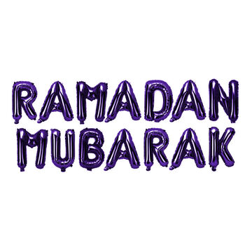Purple 'Ramadan Mubarak' Foil Letter Balloon Set, 4 of 4