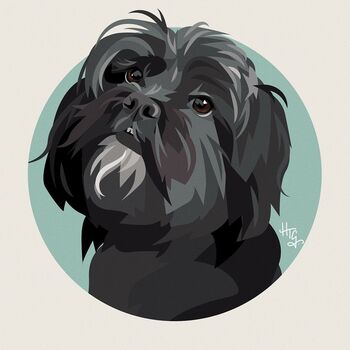 Circle Personalised Pet Portrait Print, 7 of 7
