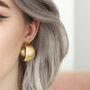 Wide Hammered Hoop Earrings In Gold Plating, thumbnail 1 of 3