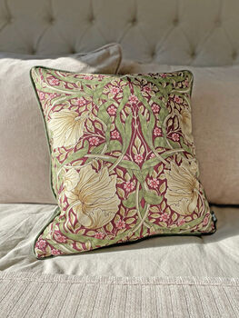 Pimpernel Aubergine William Morris 18' Cushion Cover, 2 of 6