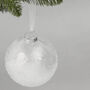 G Decor Large Glass Decoration With White Feathers, thumbnail 2 of 5