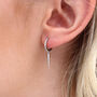 Sterling Silver And Crystal Spike Hoop Earrings, thumbnail 1 of 6
