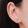 Mismatched Hedgehog And Mushroom Stud Earrings In Sterling Silver, thumbnail 2 of 9