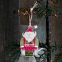 'Gardening Father Christmas' Wooden Decoration, thumbnail 1 of 7