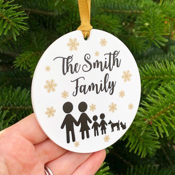 Stick Family Christmas Tree Decoration Bauble, 4 of 7