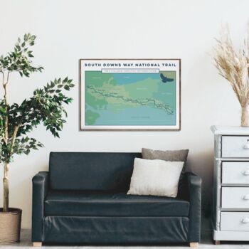 Personalised South Downs Way Map Print South Downs Art, 2 of 10