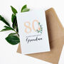Personalised Floral 80th Birthday Card, thumbnail 1 of 2
