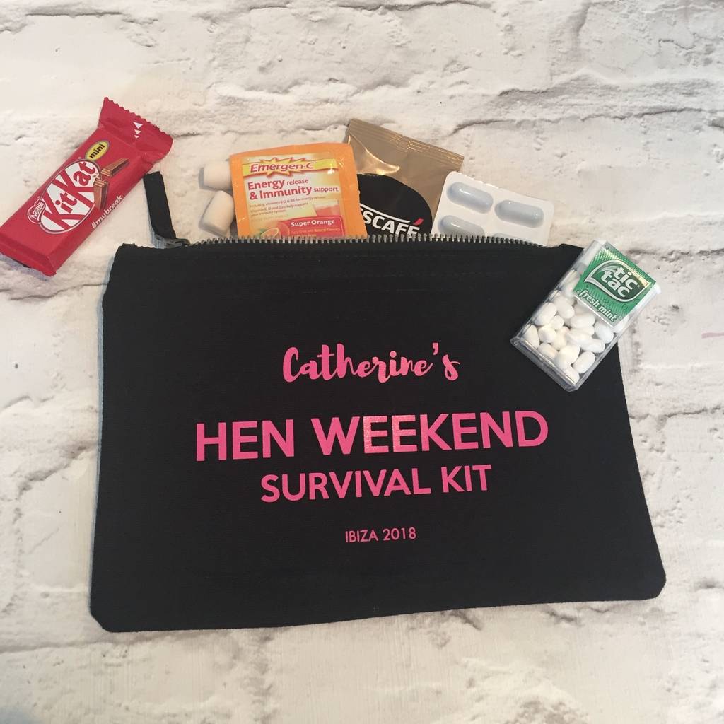 Personalised Hen Weekend Survival Kit By Tailored Chocolates and Gifts