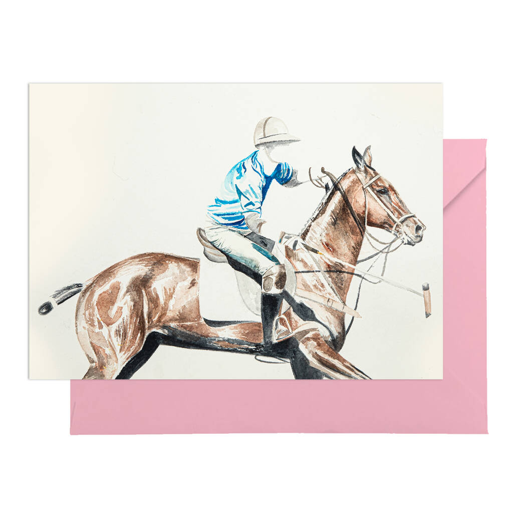 Polo Horse Greeting Card Horse Gifts By Caroline Towning Art