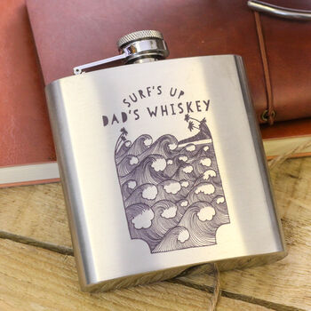 Personalised Surfing Wave Camping Hip Flask Gift, 2 of 3