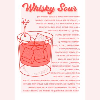 Whisky Sour Cocktail Print, 2 of 2