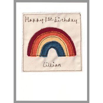 Personalised Rainbow New Baby Boy / 1st Birthday Card, 3 of 12