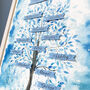 Light And Bright Blue Personalised Family Tree Print, thumbnail 3 of 6