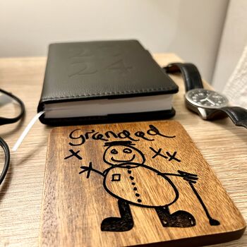 Engraved Coasters With Child's Drawing, 3 of 10