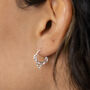 Sterling Silver Openwork Hoop Stud Earrings, thumbnail 3 of 6