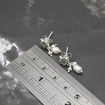 Labradorite Pearl Earrings: June Birthstone, 6 of 7