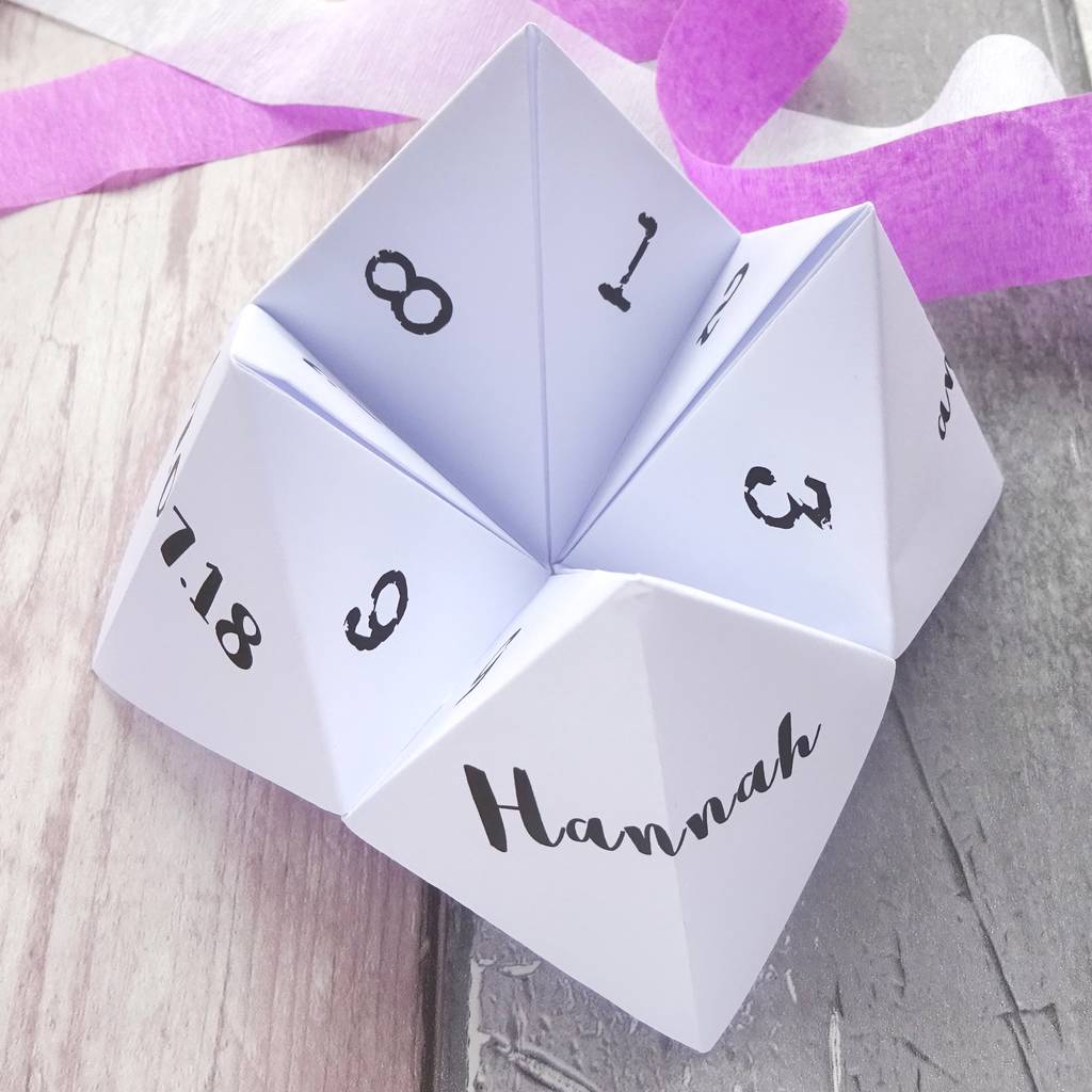 Personalised Wedding Ice Breaker Fortune Tellers By Southside Pinatas