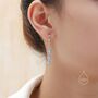 Aqua Green Opal Dangle Charm Hoop Earrings, thumbnail 3 of 10