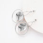 Large Hoop With Matt Disc Drop Earrings Silver Colour, thumbnail 2 of 3
