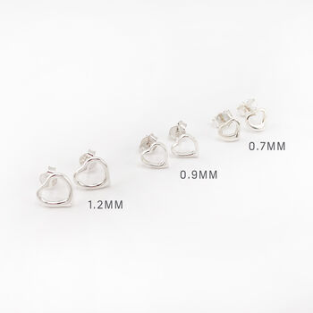 Heart Stud Sterling Silver Earrings, 2 of 3