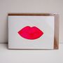 Handmade Original Watercolour Lips Valentines Love Card, thumbnail 3 of 4