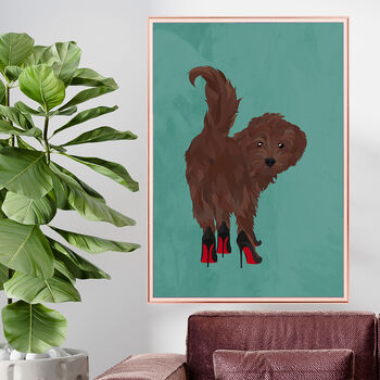 Custom Personalised Cockapoo Shoe Pet Portrait Art Print, 7 of 12