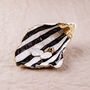 Hand Painted Stripe Oyster Shell Trinket Dish, thumbnail 1 of 5