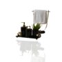 Black Marble Bathroom Set With Brass Towel Holder, thumbnail 3 of 4