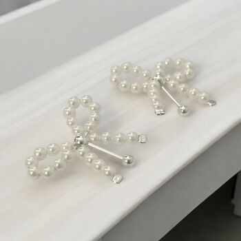 Pearl Bow Earrings, 2 of 4