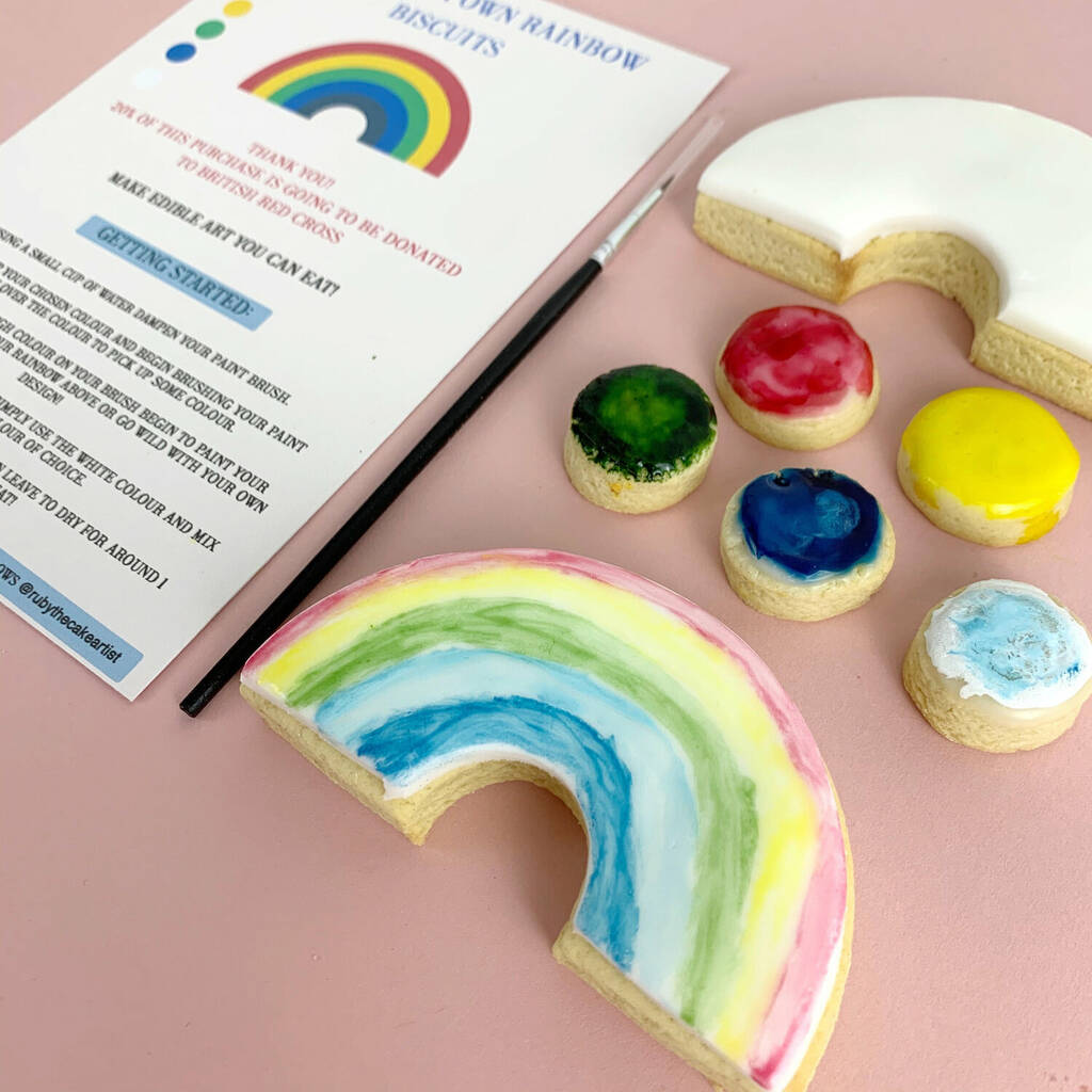 Paint Your Own Rainbow Biscuit Kit, 1 of 3
