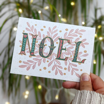 Noel Folk Lettering Christmas Card, 2 of 3