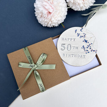 50th Birthday Floral Coaster, 3 of 8