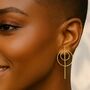 Double Circle Gold Plated Silver Ear Pin Stud Earrings, thumbnail 2 of 5