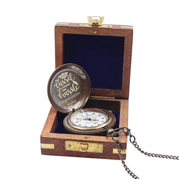 The Windsor Personalised Gunmetal Pocket Watch For Graduation, 4 of 12