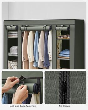 Fabric Wardrobe Portable Clothes Storage Rack, 8 of 9