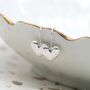 Worn Silver Plated Hammered Heart Hook Earrings, thumbnail 2 of 2