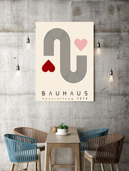 Bauhaus Heart Mid Century Art Print, 4 of 4