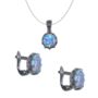 Circle Japaneese Opal High Quality Sterling Silver Set, thumbnail 1 of 2
