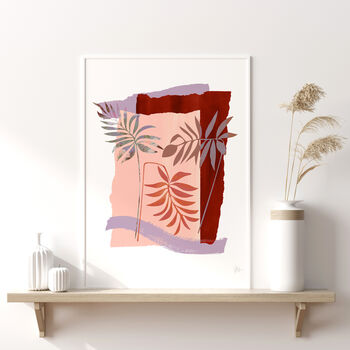 Palm Leaf Abstract Collage Art Print, 4 of 8