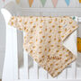 Personalised Trixie Lively Lion Organic Cotton Fleece Blanket, thumbnail 1 of 6