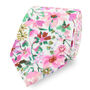Wedding 100% Cotton Floral Print Tie Pink And White, thumbnail 1 of 4