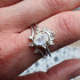 Livia Sterling Silver Oval Moonstone Trio Dotty Ring, thumbnail 3 of 5