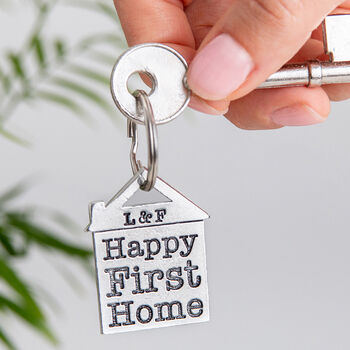 Couples Housewarming Gift Happy First Home Keyring, 4 of 12