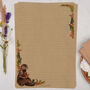 A4 Kraft Letter Writing Paper With Otter And Flowers, thumbnail 1 of 4