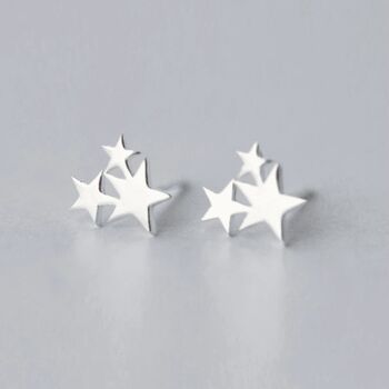 30th Birthday Sterling Silver Three Star Stud Earrings, 2 of 6