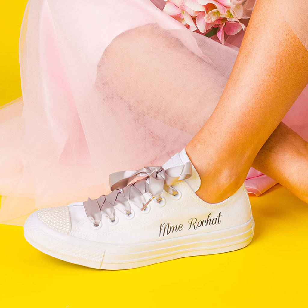 Custom Converse Wedding Shoes With Pearls By Yeah Boo |  
