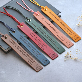Personalised Leather Thank You Teacher Bookmark, 3 of 8