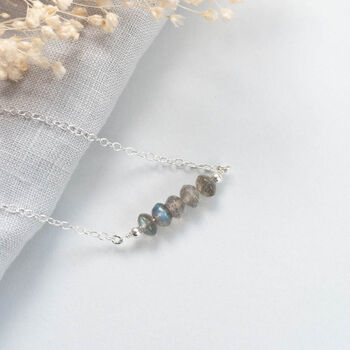 Minimal Labradorite Sterling Silver Necklace, 5 of 7