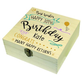 Personalised Wooden Birthday Memory Box, 6 of 6