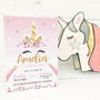 Unicorn Birthday Party Invitations Pack Of 20, thumbnail 1 of 2